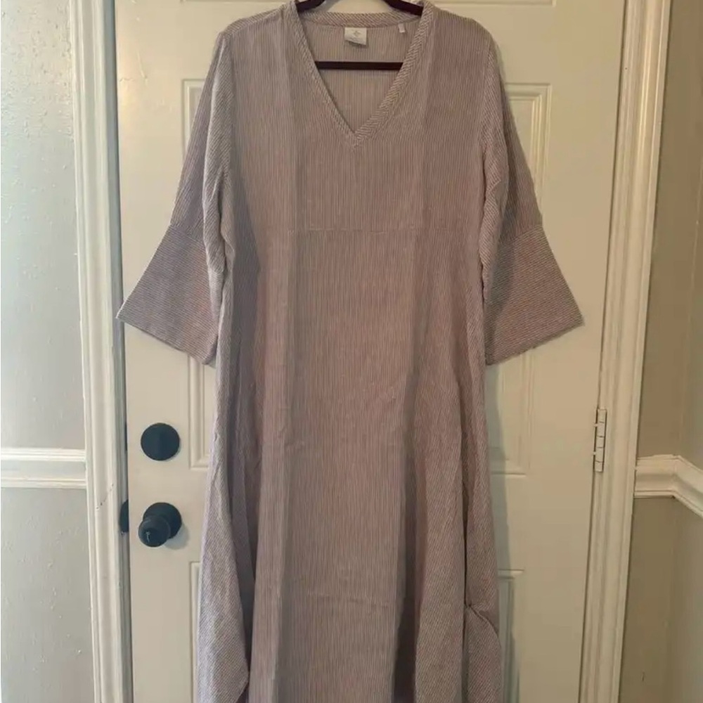 Striped V-Neck Dress